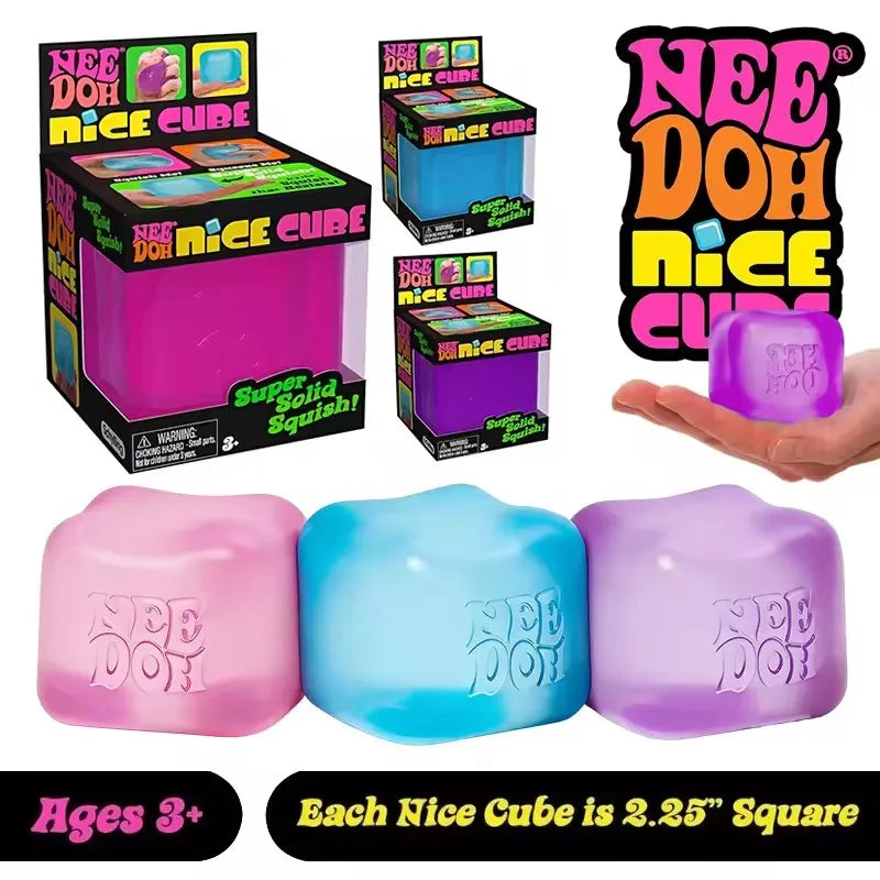 Schylling  Nice Cube Sensory Fidget Toy, Stress Relief Squishy Cube, Anti-Anxiety Squeeze Toy for Focus & ADHD Support
