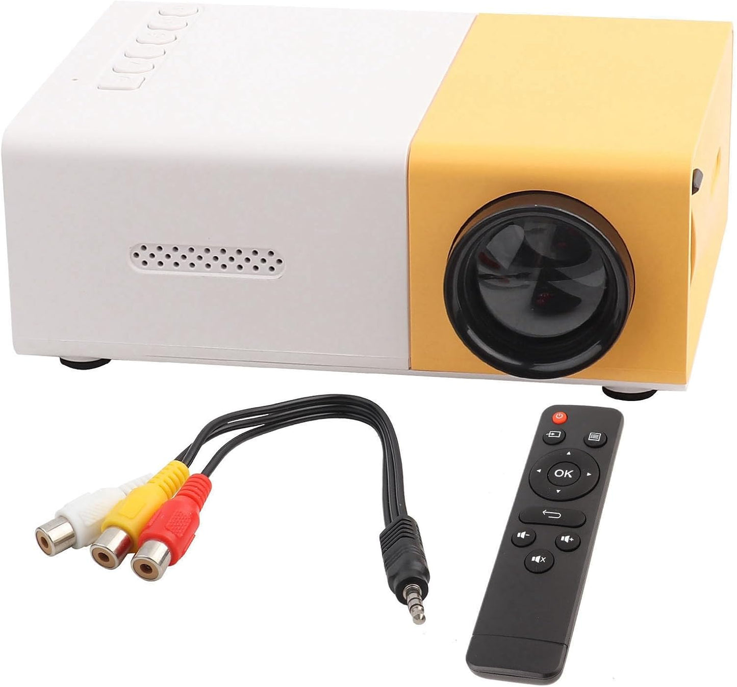 Portable Video Projector, 1080P Full HD Mini 4K Home Theater Projector Support 30,000 Hrs LED Lamp Life, 1500 Lux, Compatible with HDMI/VGA/USB/TV Box/Laptop/Dvd for Indoor Outdoor(Us Plug)