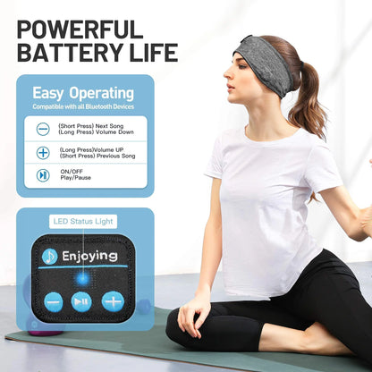 Sleep Headphones Wireless, Bluetooth Sports Headband Headphones with Ultra-Thin HD Stereo Speakers Perfect for Sleeping,Workout,Jogging,Yoga,Insomnia, Air Travel, Meditation
