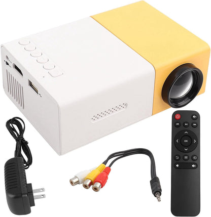 Portable Video Projector, 1080P Full HD Mini 4K Home Theater Projector Support 30,000 Hrs LED Lamp Life, 1500 Lux, Compatible with HDMI/VGA/USB/TV Box/Laptop/Dvd for Indoor Outdoor(Us Plug)