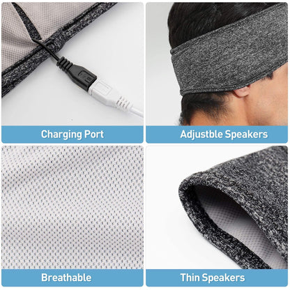 Sleep Headphones Wireless, Bluetooth Sports Headband Headphones with Ultra-Thin HD Stereo Speakers Perfect for Sleeping,Workout,Jogging,Yoga,Insomnia, Air Travel, Meditation